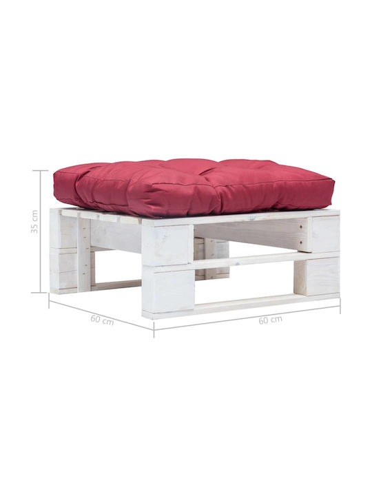 Hölzernes Gartenhocker Würfel Außeneinsatz mit Kissen Rote 60x60x35cm