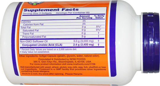 Now Foods CLA 800мг 90 софтджел