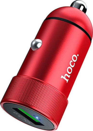 Hoco Car Charger Red Z32 Total Intensity 3A Fast Charging with a Port USB