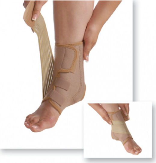 Ortholand Med/Ankle Support Elastic Ankle Brace with Straps in Beige color