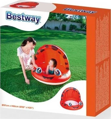 Bestway 52189 Παιδική Πισίνα Φουσκωτή με Σκέπαστρο Κόκκινη 97x66x26εκ.