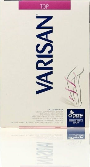 Varisan Top Short Socks Thigh High Graduated Compression with Silicone & Open Toes 34-46 mmHg Beige
