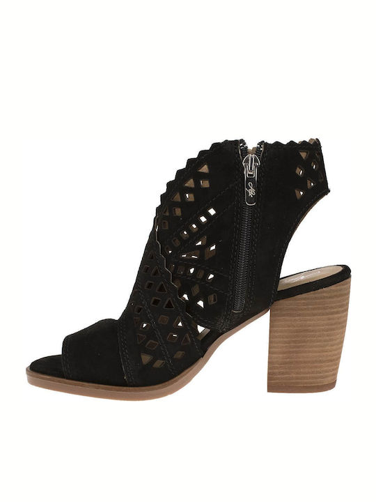 Wildleder Damen Stiefeletten Schwarz