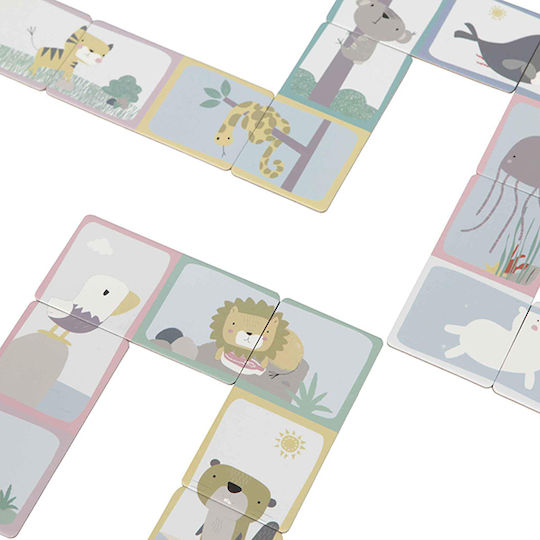 Little Dutch Domino Puzzle Zoo Εκπαιδευτικό Παιχνίδι Γνώσεων από Ξύλο για 3+ Ετών