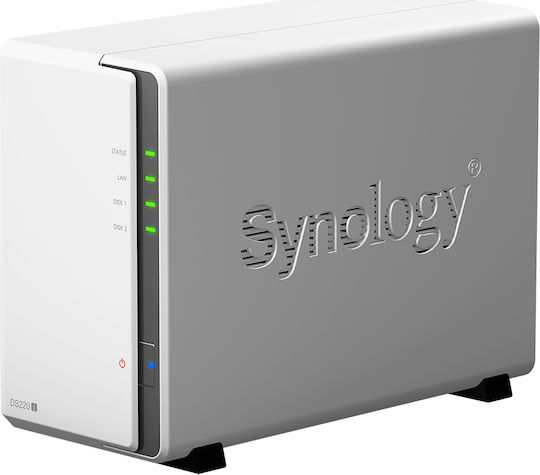 Synology DiskStation DS220j NAS Tower with 2 slots for HDD/SSD