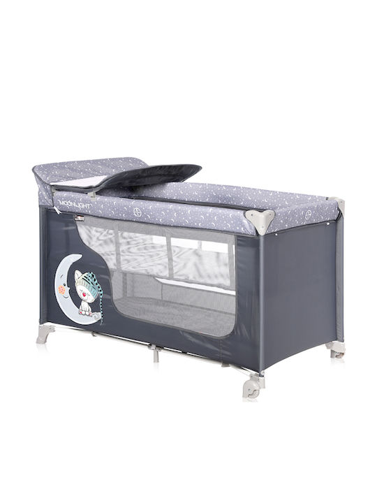 Lorelli Moonlight 2 Layers Playpen 2 Levels with Changing Table & Mattress Gray 126x70cm