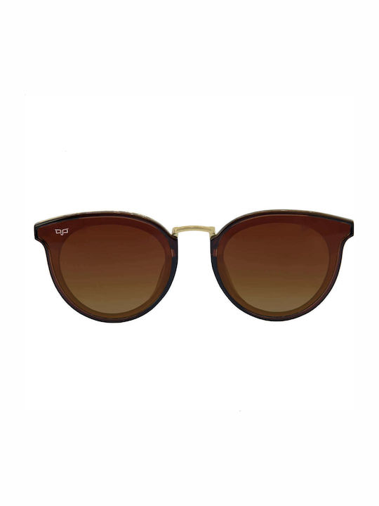 OJO Sunglasses Oval Glaz Sonnenbrillen Braun mit Mixed Gestell OJO Sunglasses Oval Glaz Sonnenbrillen Braun mit Mixed Gestell