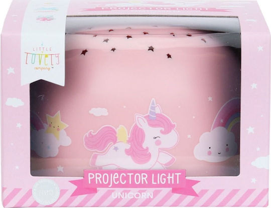 A Little Lovely Company Led Kids Projector Lamp Unicorn with Star Projection Pink 14x14x9εκ.