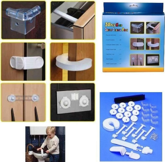 Protective Set made of Plastic in White Color 30pcs