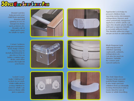 Protective Set made of Plastic in White Color 30pcs