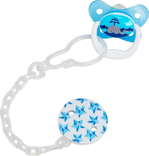 Dr. Brown's Chain Pacifier Pacifier Clip Blue Stars made of Plastic AC 037