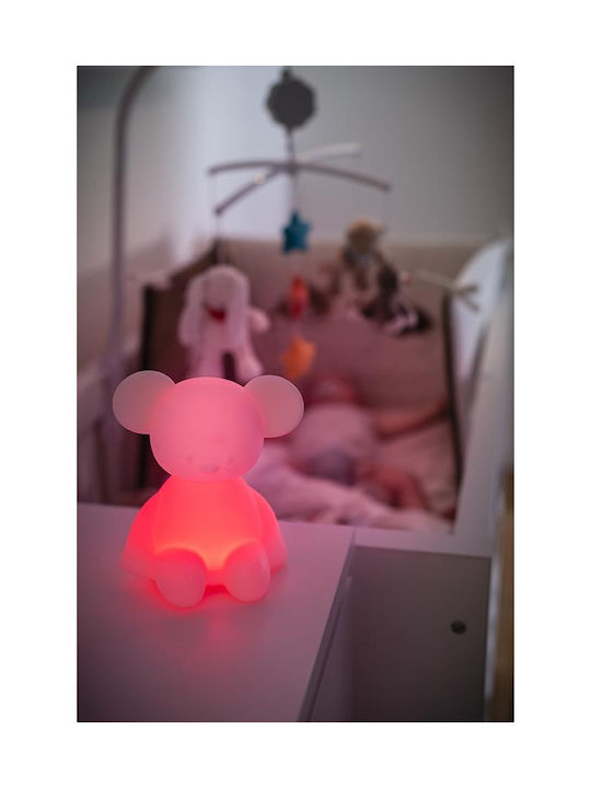 Nattou Kids Decorative Lamp Mouse with Color Changes White 13.5x10.5x14εκ.
