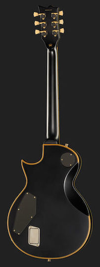 ESP E-II Eclipse Chitară Electrică Tăietură unică cu HH Configurație Doze Vintage Black cu Husă