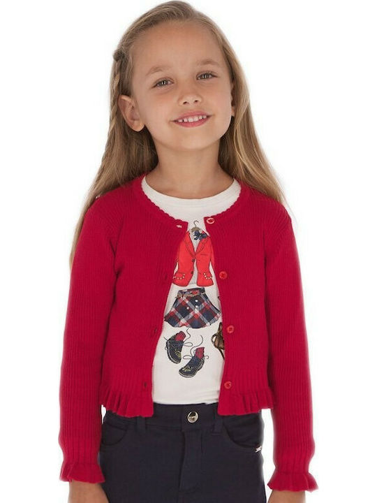 Mayoral Girls Knitted Cardigan with Buttons Red