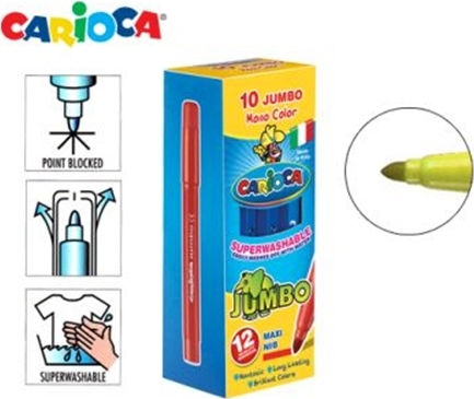 Carioca Jumbo Μαρκαδόροι Ζωγραφικής Χονδροί, Πλενόμενοι Σετ 12 χρώματα