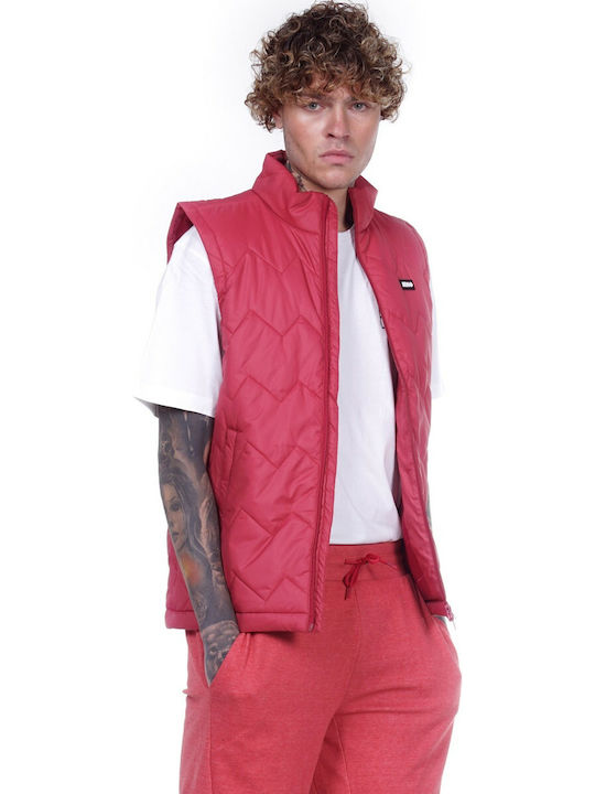 Body Action Men's Sleeveless Jacket Maroon