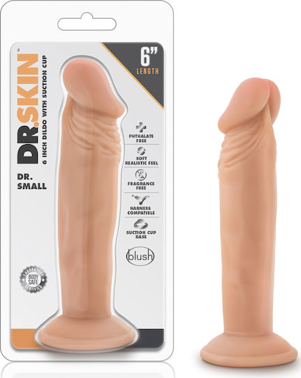 Dr. Skin Dr. Small Glass Dildo With Suction Cup Vanilla 17cm