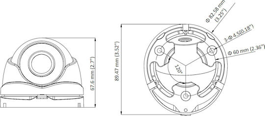 Hikvision DS-2CE56D0T-IRMF CCTV Cameră de Supraveghere Full HD 1080p Rezistentă la apă cu Lentilă 3.6mm