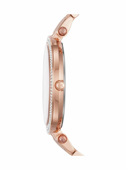 Michael Kors Darci Γυναικείο Ρολόι 39mm Μπαταρίας με Ροζ Χρυσό Μεταλλικό Μπρασελέ