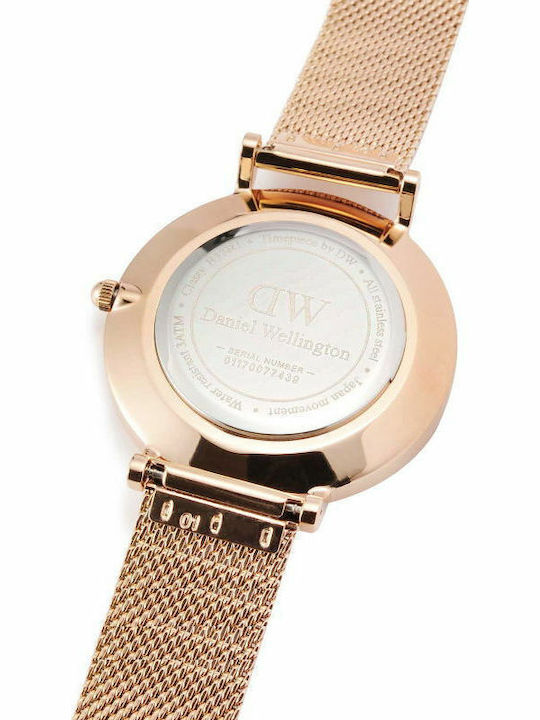 Daniel Wellington Classic Petite Дамски Часовник 32mm Кварцов с Розова Златна Метална Верижка