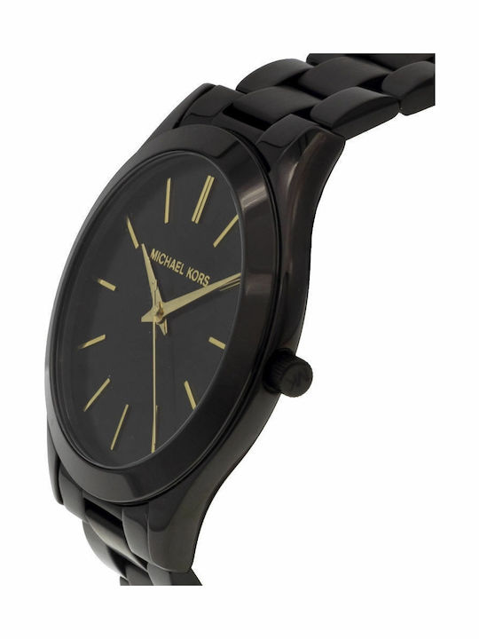 Michael Kors Runway Women's Watch with Black Metal Bracelet
