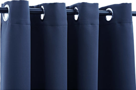 vidaXL Vorhang mit Grommets Blau 245x290cm