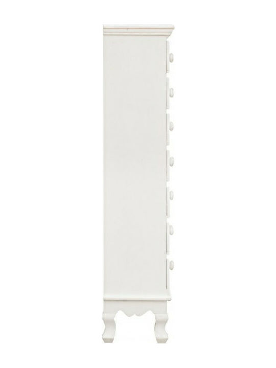 Drawers Storage Clorine Wooden with 7 Drawers White L29xW23xH112.5cm