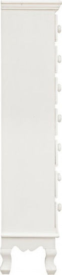 Sertar de depozitare Clorine din lemn cu 7 sertare Alb L29xW23xH112.5buc