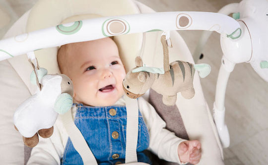 Lionelo Electric Baby Relax Swing Ruben with Music Grey & Turquoise for Child up to 12kg