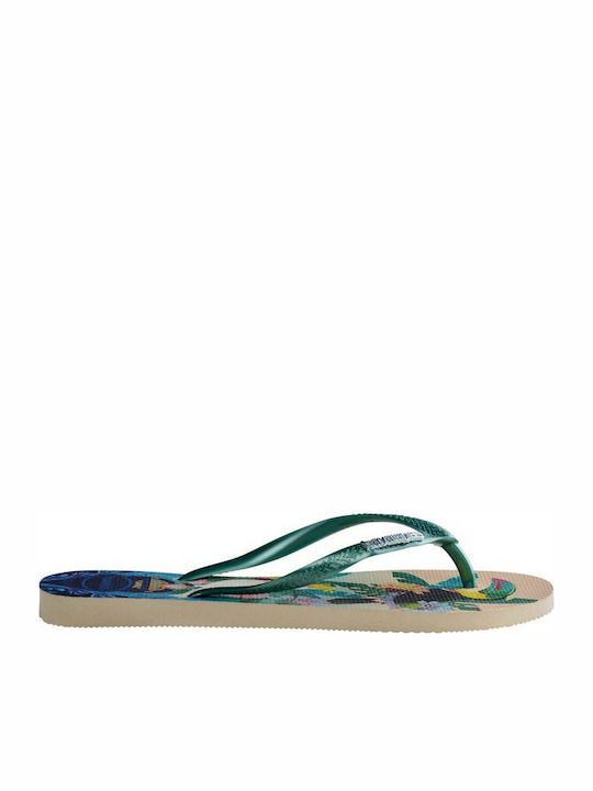 Slim Tropical Frauen Flip Flops in Grün Farbe