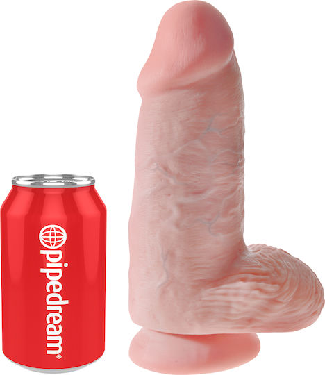 King Cock Chubby Реалистично дилдо с Топки и Вендуза Телесен 23см