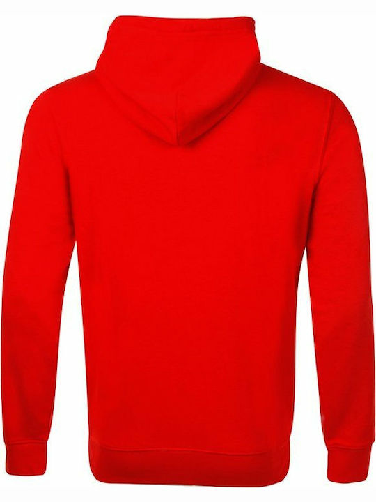 Champion Men's Sweatshirt Jacket with Hood and Pockets Red