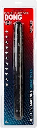 Doc Johnson Double Veined Header Διπλό Dildo Μαύρο 46cm