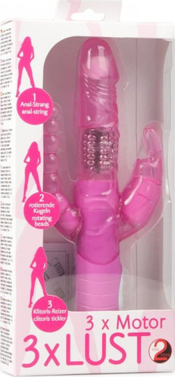 You2Toys 3x Motor 3x Lust Dublu Vibrator 22cm Roz