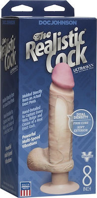 Doc Johnson The Realistic Cock Ultraskyn Vibrating Realistic Vibrator 1160-02-BX Flesh