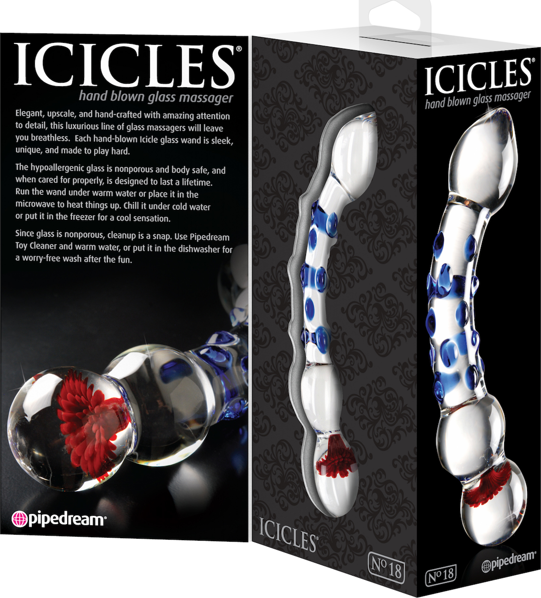 gleitgel mit betäubender wirkung Icicles No. 8 Glass Dildo – Lovers main image 1