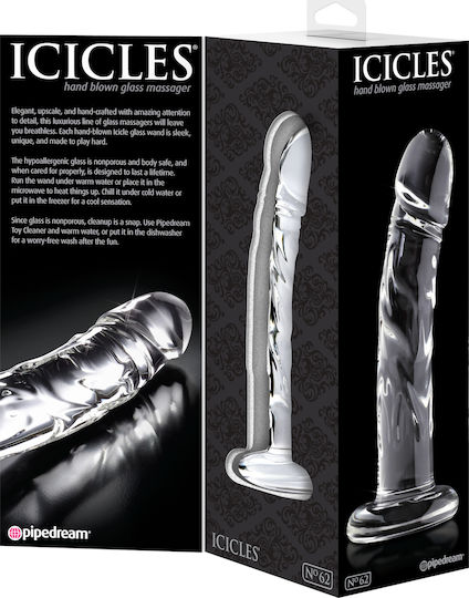 Icicles Icicles No.62 Γυάλινο Dildo Silver 17cm