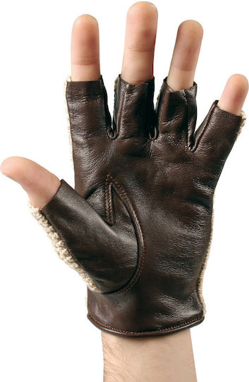 Lampa Gloves for Work Driver Brown Leather Guide Half 1pcs