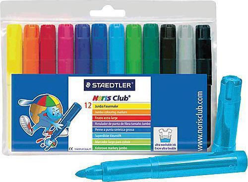 Staedtler Noris 340 Waschbare Zeichenmarker 3mm Dicke Set 12Stück