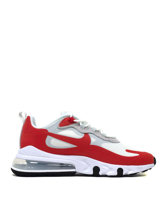 Nike Air Max 270 React Ανδρικά Sneakers White / Pure Platinum / Black / University Red