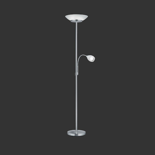 Trio Lighting Gerry Floor Lamp H180xW34cm. with Socket for Bulb E27 Silver