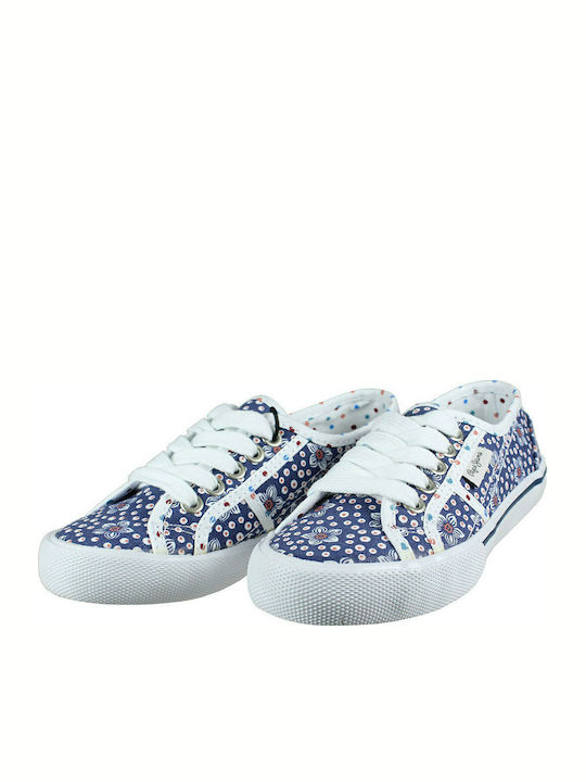 Pepe Jeans Kinder-Sneaker Baker Flowers Blau