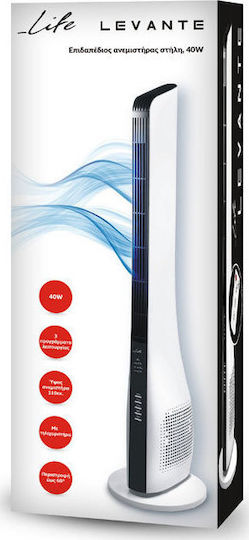 Life Levante 44 Ventilator Turm 40W mit Fernbedienung Weiß