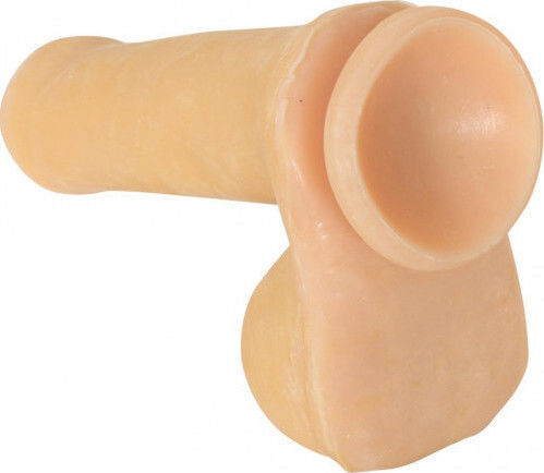 Calexotics Uncut Emperor Glass Dildo with Balls and Suction Cup Flesh 17cm