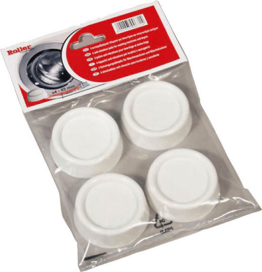 Roller Kappatos 00671 Anti-Vibration Pads For Washer/Dryer made of Plastic White 4pcs