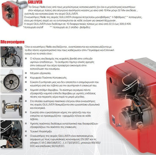 Riello Gulliver RG 4 S Two-Stage Petroleum Boiler Burner 237kW