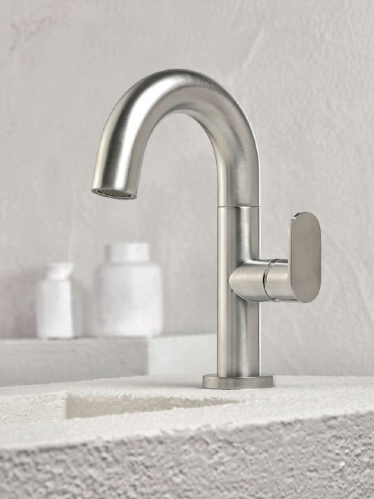 Armando Vicario Slim Mixing Inox Sink Faucet Silver