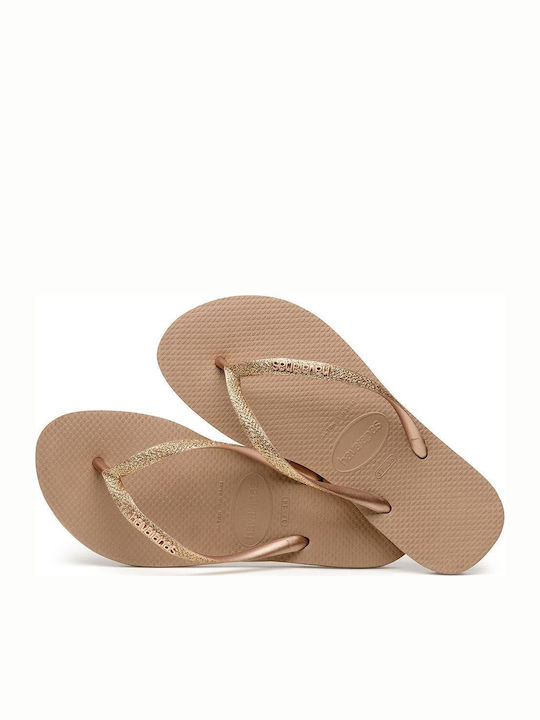 Slim Glitter Women's Flip Flops Gold