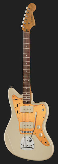 Squier Elektrische Gitarre Versatz mit SS Tonabnehmerkonfiguration Creme