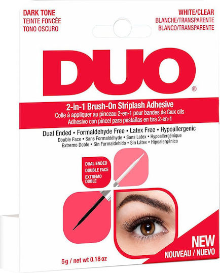 Duo Lash 2-в-1 Четка За Лепило За Мигли Водоустойчиво Тъмно И Прозрачно 5гр